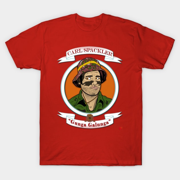 Red graphic t-shirt with vintage-style illustration and text, ideal for casual wear. Durable cotton material.