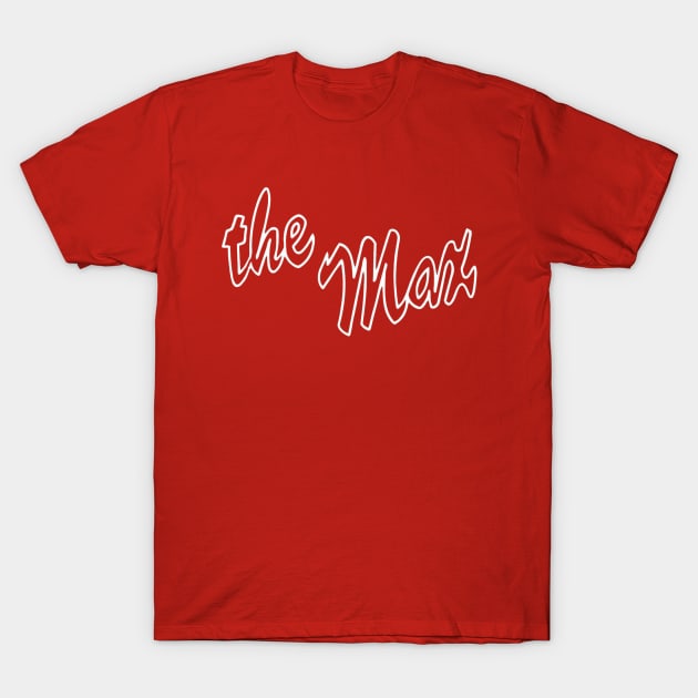 Red cotton T-shirt with "the Max" text in white, casual style, perfect for everyday wear.