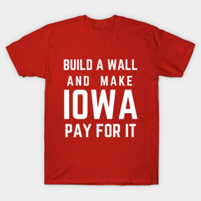 Red cotton t-shirt with bold white text, casual wear, ideal for making a statement or gift, unisex style.