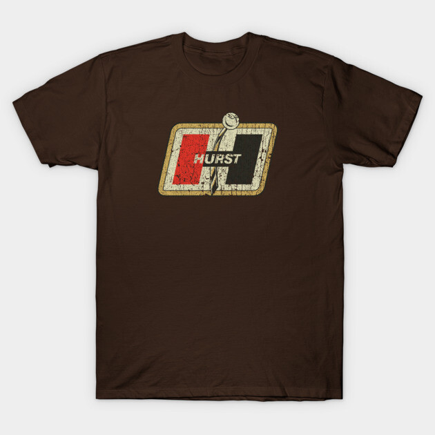 Brown vintage-style graphic t-shirt with retro car logo design, perfect for casual wear. Cotton material for comfort.