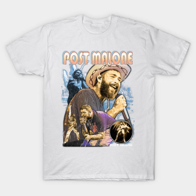 White cotton t-shirt featuring colorful graphic design with musical theme, ideal for casual wear and music enthusiasts.