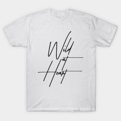 White "Wild at Heart" graphic tee, casual style, cotton material, perfect for everyday wear.