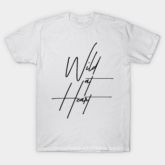 White "Wild at Heart" graphic tee, casual style, cotton material, perfect for everyday wear.