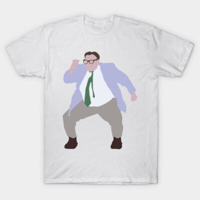 White T-shirt featuring a dancing figure graphic, casual style, cotton material, ideal for everyday wear.
