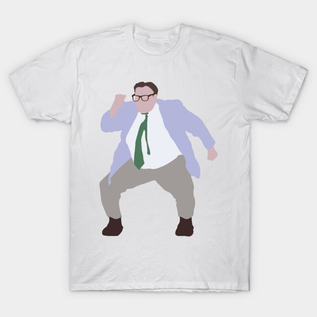 White T-shirt featuring a dancing figure graphic, casual style, cotton material, ideal for everyday wear.