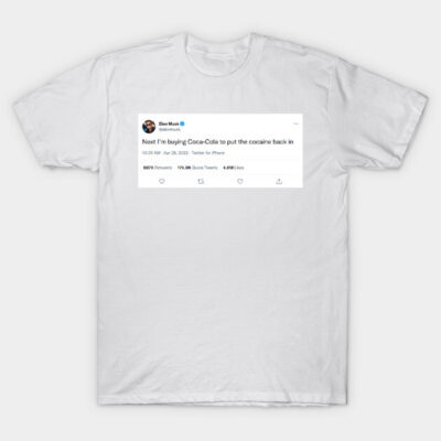 White cotton T-shirt with humorous printed text design, casual wear, unisex style, perfect for everyday comfort.