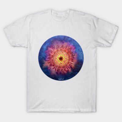 Fire Flower Galaxy T-Shirt by amyliafaizalart