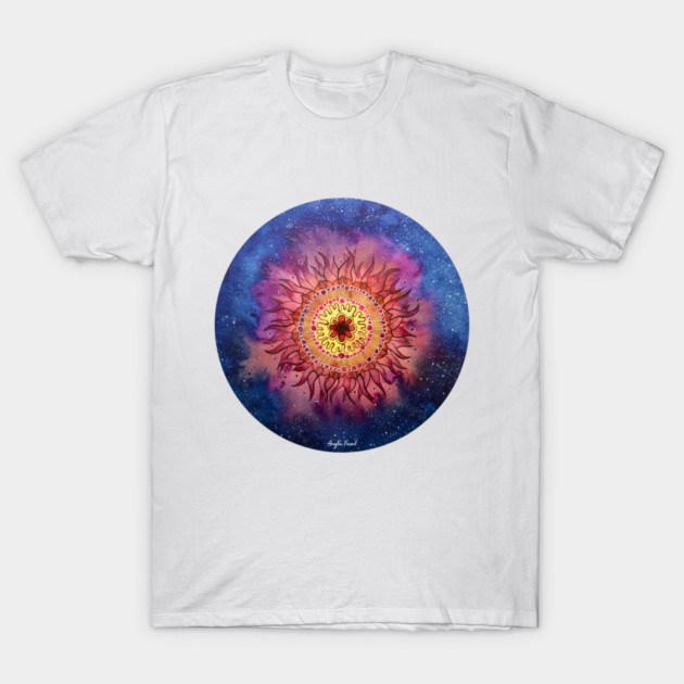 Fire Flower Galaxy T-Shirt 1 Fire Flower Galaxy T-Shirt by amyliafaizalart