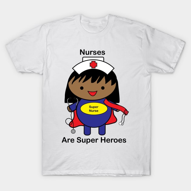 Nurse Black Super Hero T-Shirt by Beautiful Cuteness