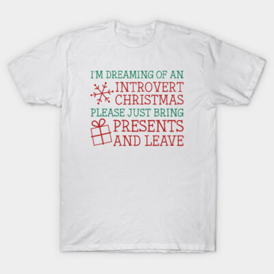 Introvert Christmas T-Shirt by LuckyFoxDesigns