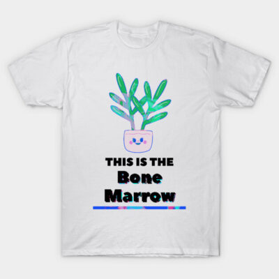 White t-shirt with colorful plant graphic and bold text, casual style, ideal for everyday wear, 100% cotton material.