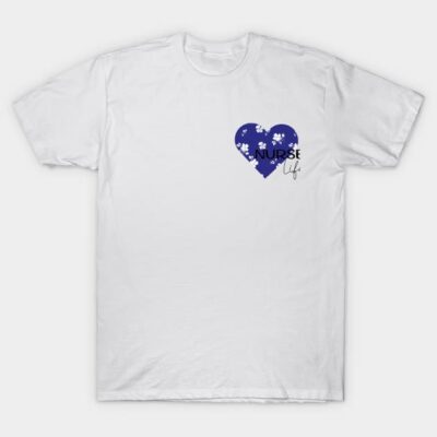 Nurse life blue hart design T-Shirt by Anines Atelier