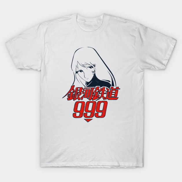 White cotton t-shirt featuring a black and red anime design, ideal for casual wear.