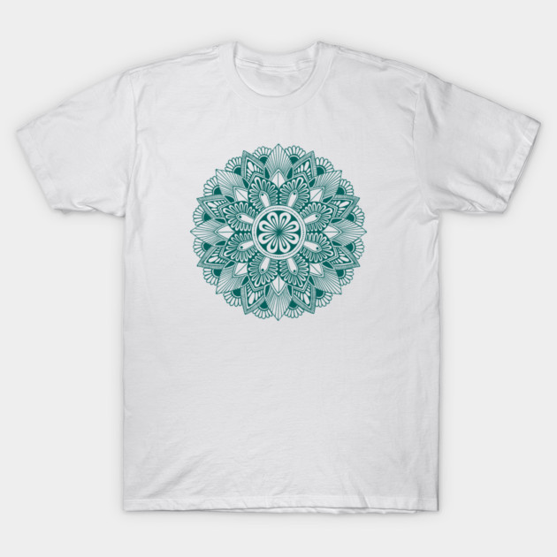 Mandala (teal) T-Shirt 1 Mandala (teal) T-Shirt by calenbundalas