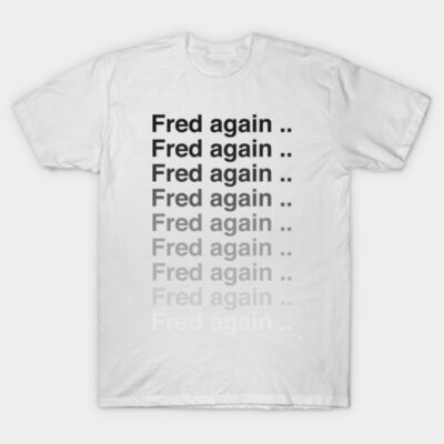 White cotton T-shirt with gradient text design, casual style, suitable for everyday wear.