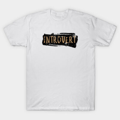 Introvert Vintage Brush Splatter Art T-Shirt by Commykaze