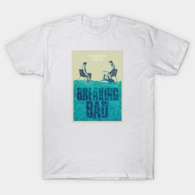White cotton t-shirt with "Breaking Bad" graphic design, casual wear, unisex style, ideal for fans of the series.
