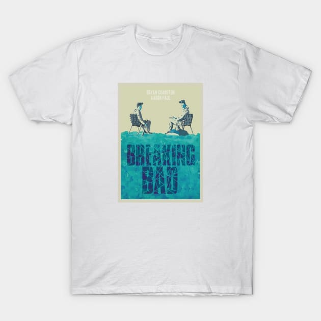 White cotton t-shirt with "Breaking Bad" graphic design, casual wear, unisex style, ideal for fans of the series.
