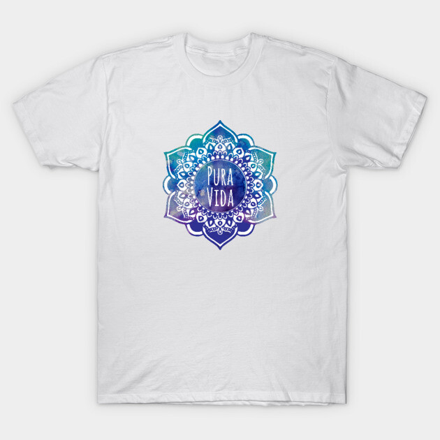Pura Vida Watercolor Mandala T-Shirt by aterkaderk