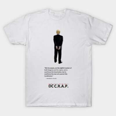 White cotton t-shirt featuring graphic design with text, casual style, suitable for everyday wear and statement fashion.