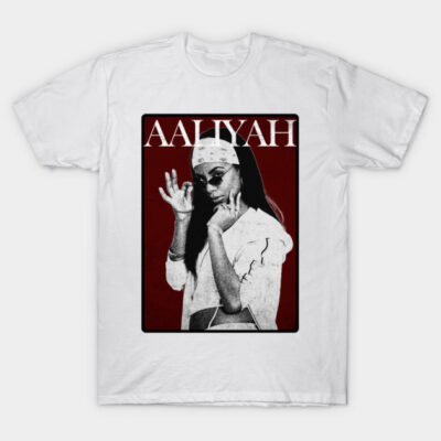 White cotton t-shirt with vintage graphic design, red and black accents, casual streetwear style.