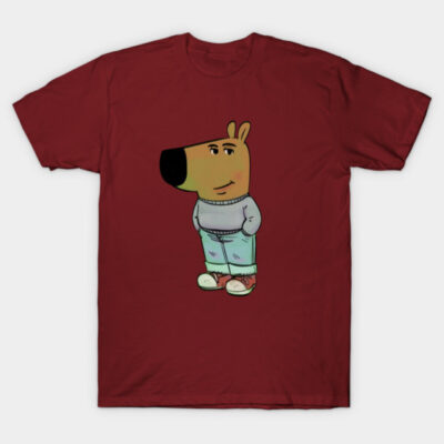 Red t-shirt with cartoon animal character, casual style, perfect for everyday wear, made from soft cotton material.