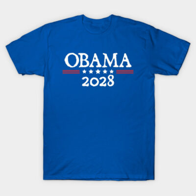 Blue cotton t-shirt with "2028" text design, casual style, ideal for everyday wear.