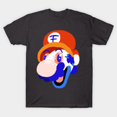 Charcoal graphic t-shirt with colorful cartoon character design, casual wear, unisex cotton material.