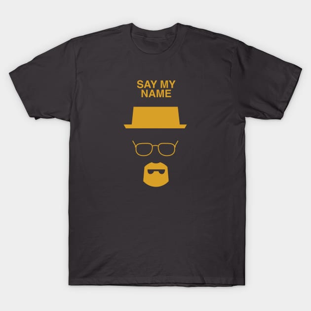 say my name 3 T-Shirt 1 Black T-shirt with yellow graphic and text "Say My Name," casual style, cotton material, unisex design.