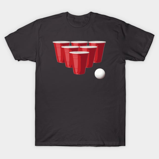 Black t-shirt featuring red cup graphic, casual style, cotton material, perfect for party or casual wear.