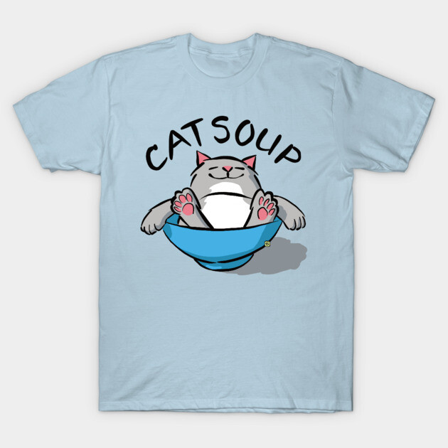 Cat Soup T-Shirt 1 Cat Soup T-Shirt by Sue Cervenka