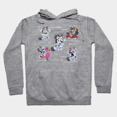 Gray hoodie with playful cartoon characters, featuring cozy cotton material. Ideal for casual wear and comfort.