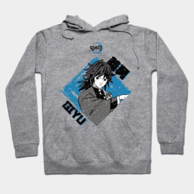 Gray anime hoodie featuring illustrated character design, casual style, cotton blend, for fans and everyday wear.