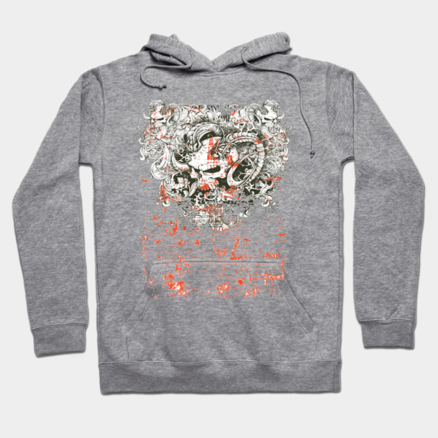 Gray graphic hoodie with abstract design, soft cotton blend, casual wear, comfortable fit, ideal for everyday use.