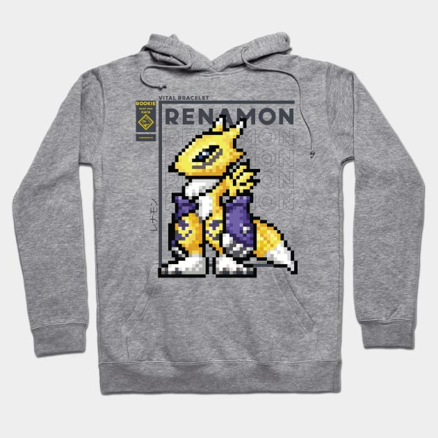Gray hoodie featuring pixel art design, breathable cotton blend, casual wear, perfect for gaming enthusiasts.