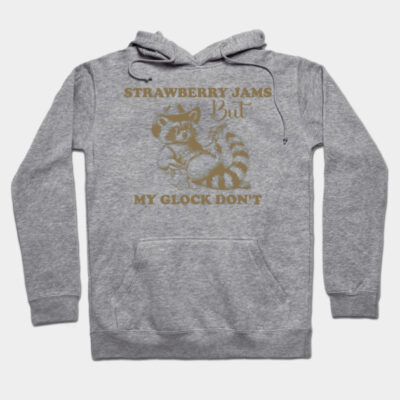 Gray hoodie with playful raccoon design and humorous text, cozy casual wear, cotton blend, unisex style.