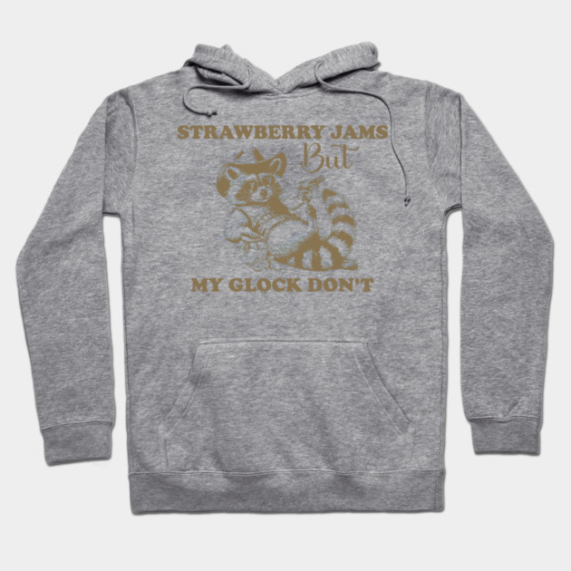 Gray hoodie with playful raccoon design and humorous text, cozy casual wear, cotton blend, unisex style.