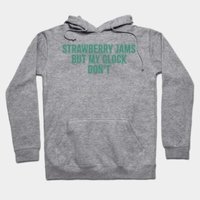 Gray hoodie with green text design, cozy cotton blend, casual style, perfect for everyday wear.