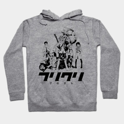 Gray unisex hoodie featuring anime graphic, cotton blend, casual wear. Perfect for fans and everyday comfort.