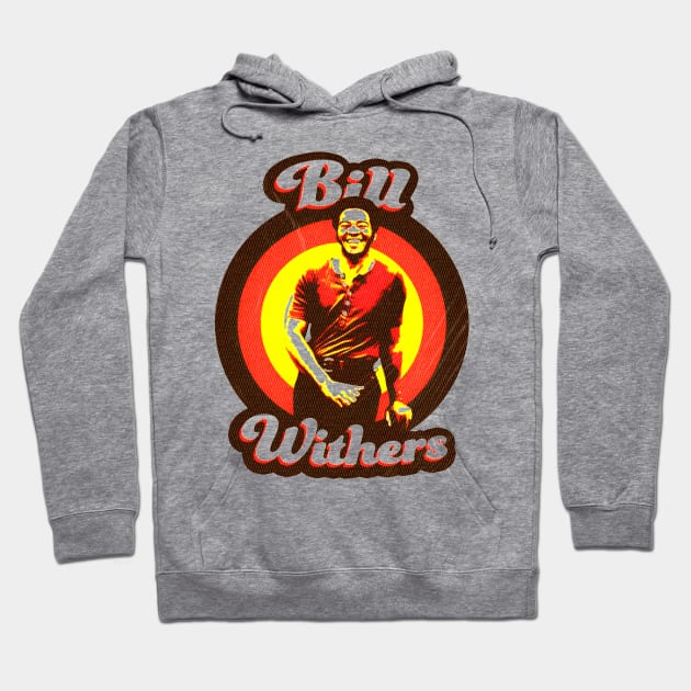 Gray hoodie with vibrant retro-style graphic design, featuring bold text and colorful circles, perfect for casual wear.