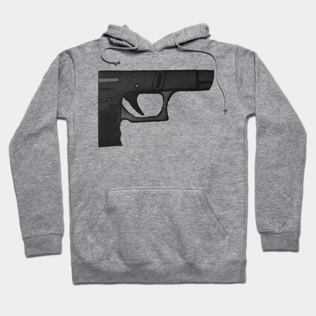 Gray hoodie with black abstract print, cotton blend, casual style, comfortable for everyday wear.