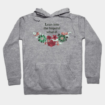 Gray hoodie with floral design and motivational text, ideal for casual wear. Soft cotton material for comfort.
