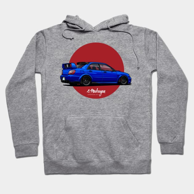 Impreza STI blue Hoodie by Markaryan