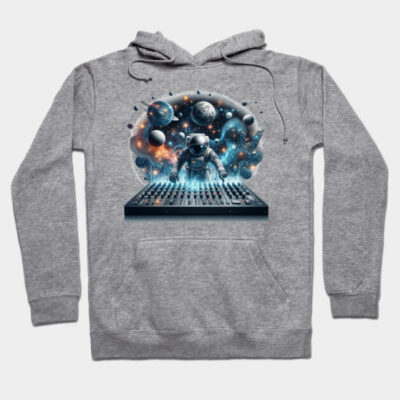 Cosmic DJ Astronaut - Interstellar Sound Mixing Hoodie by latelierdechris