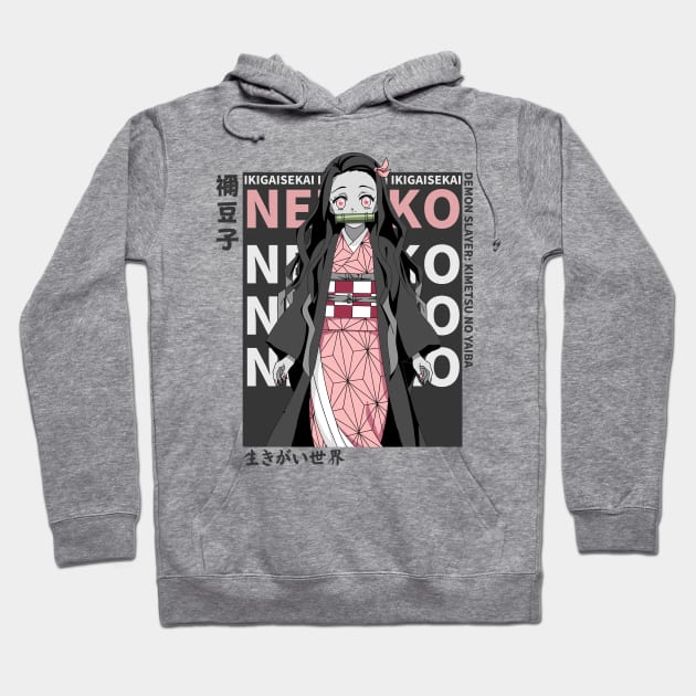Gray hoodie with anime character design, featuring pink and black colors, cotton fabric, casual wear.
