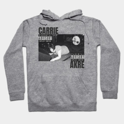 Gray hoodie with graphic print, featuring bold text design. Cozy cotton material, ideal for casual wear.