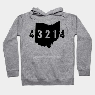 Gray hoodie with Ohio state print and numbers, casual wear, cotton blend, ideal for everyday comfort and style.