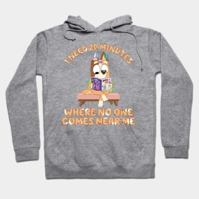 Gray hoodie with cartoon design and humorous text, ideal for casual wear, comfortable cotton blend material.
