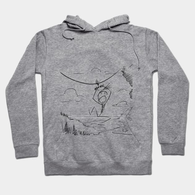 Gray hoodie with abstract line art design, casual style, soft cotton material, perfect for everyday wear.