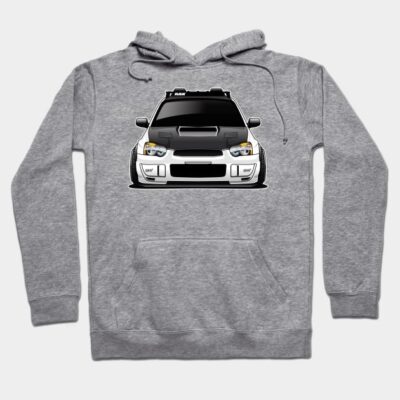 Gray hoodie featuring a car graphic, casual style, soft cotton blend, ideal for everyday wear and car enthusiasts.
